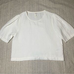 eve gravel linen boxy crop